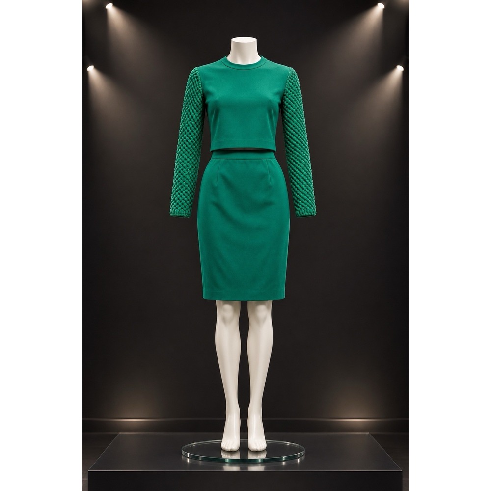 VTG 50s Marie Phillips Green 100% Worsted Wool Skirt Set Restoration Project